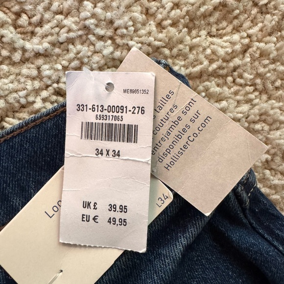 Men's Hollister Loose Stretch Blue Jeans - Picture 3 of 5